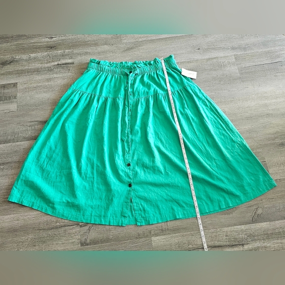 Women's Tie Waist Button-Front Midi Skirt - Universal Thread Size 1x - Picture 4 of 7